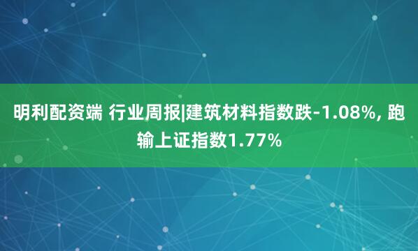 明利配资端 行业周报|建筑材料指数跌-1.08%, 跑输上证指数1.77%